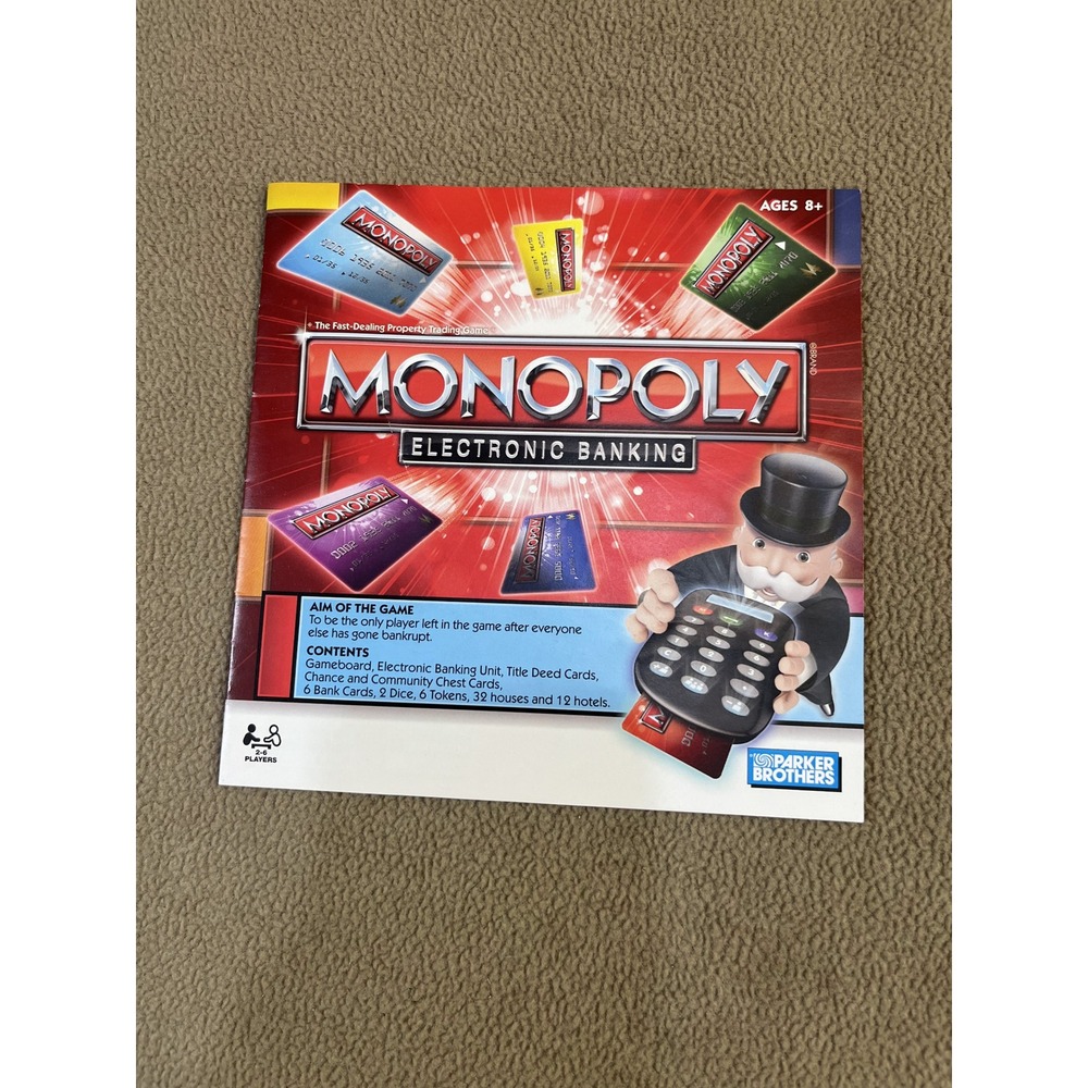 2011 Monopoly Electronic Banking Board Game Instruction‎ Manual